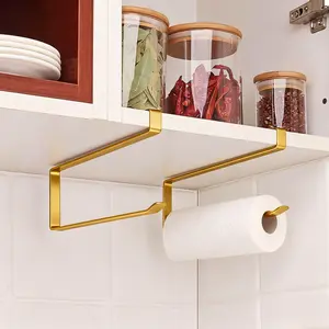 Stainless Steel Kitchen Paper Towel Holder, Multi-Functional Wall Mount Storage Rack, Space Saving Organizer for Napkins, Cloths, Foil, Bags, Side Hooks