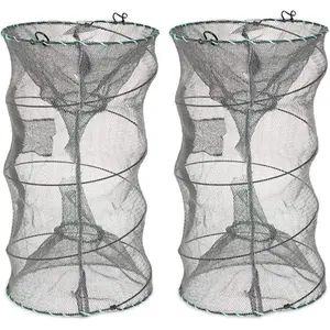 Fishing Bait Trap,2 Packs Crab Trap Minnow Trap Crawfish Trap Lobster Shrimp Collapsible Cast Net Fishing Nets Portable Folded Fishing Accessories,12.6X20.1inches