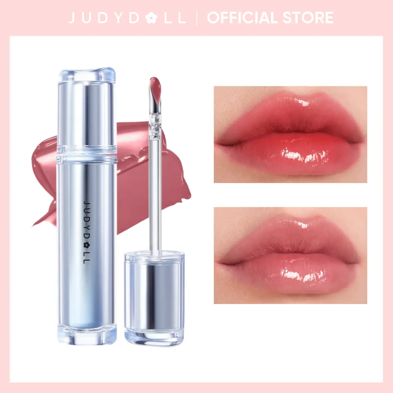 JUDYDOLL Ice Watery Lip Gloss, Blur, Mirror Lip Glaze, Glossy Lip Stain, Transfer-Proof, Metal Applicator, Waterproof, Long-Lasting, Moisturizing Shine, Hydrating, Buildable Color, Plumping, Not Easy To Fade, Lightweight, Summerwins
