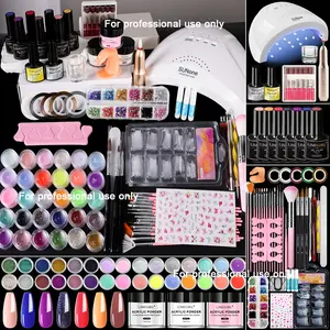 Cutics Acrylic Nail Kit for Beginners Professional Set with Nude Powder Gel Polish Glitter Decorations Gift for Women Manicure Tools & Essentials