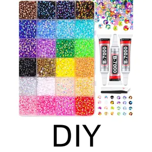 30000Pcs Resin Jelly Rhinestones for Bedazzling, Multicolor 3mm Flatback Gems for Art, Bedazzler Kit with 3Pcs 10ml B7000 Jewelry Glue for Nail Art Crafting Book Makeup DIY