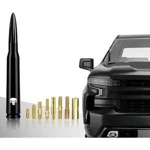 Car Truck Bullet Antenna for GM Chevy Silverado 1500 2500 3500 HD Avalanche GMC Sierra 1500 2500 3500 Denali Heavy Duty Pickup Trucks Accessories (Black)