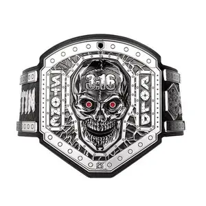Stone Cold Belt Adult Championship Title Belt Replica - Leather Straps  - Fan Gift World Wrestling