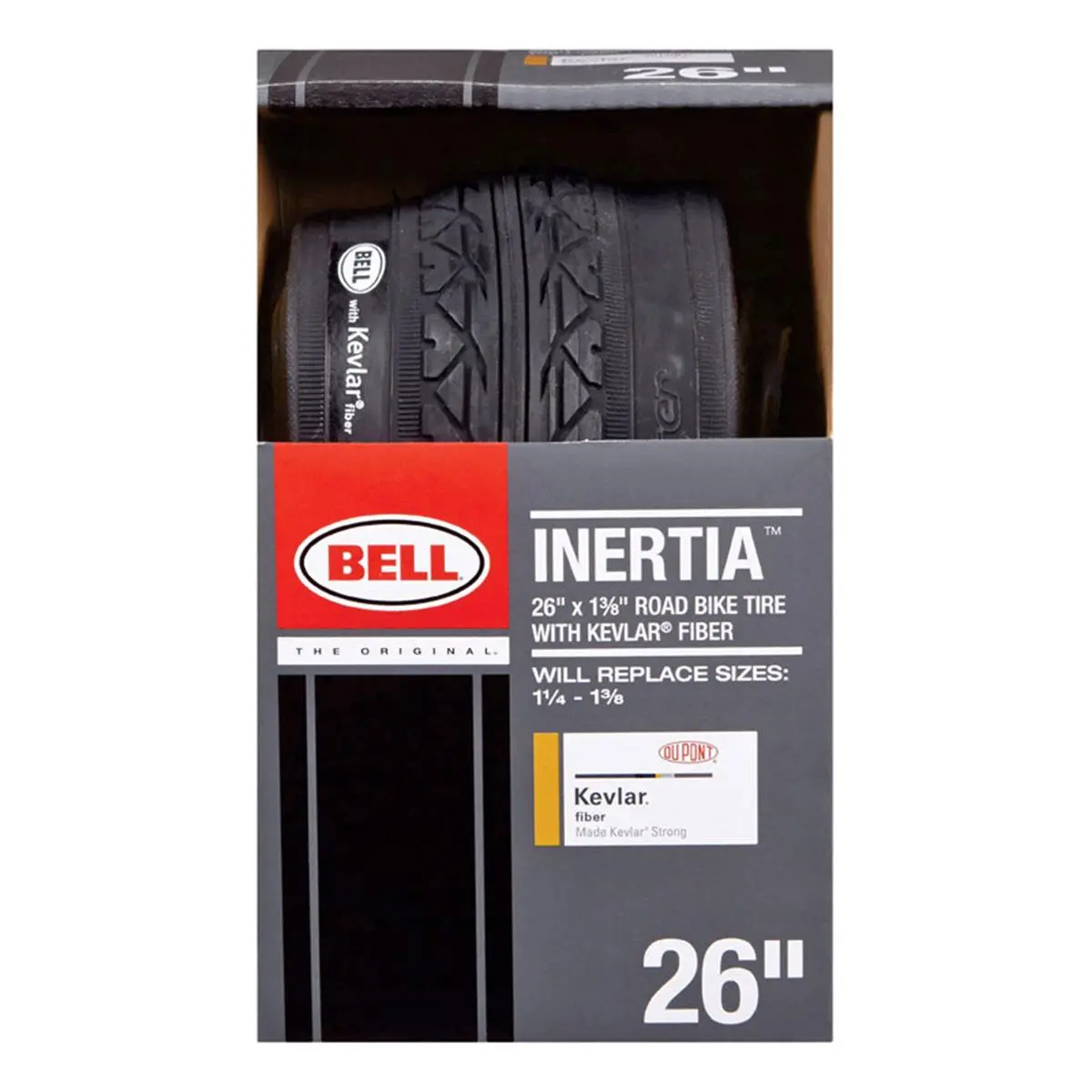 Bell Kevlar Puncture-Proof Bike Tire, 26 x 1.3 in, Foldable with Carbon Steel Bead and Inverted Tread for Less Rolling Resistance, Bikes, Easy Storage