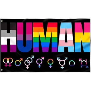 Pride Flag 3x5 Ft Outdoor Gay Pride Rainbow Flag Vivid Color and Fade Proof LGBTQIA Symbols Trans Flag with Brass Grommets for Pride Day Pride Month