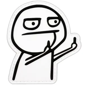 Meme Guy PVC Morale Patch by Middle Finger - Tactical Military Patch for Backpack, Cap, Vest