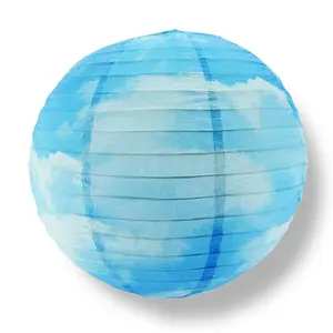 14 Inch Premium Print Cotton Candy Clouds Paper Lantern