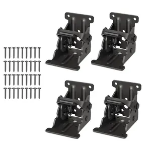Folding Table Legs Brackets 90 Degree Heavy Duty Locking Foldable Support Hinges Self-Lock Hinge Hardware with Screws for Folding Table Legs, Lock Extension Support Bracket Bed Legs(8PCS)