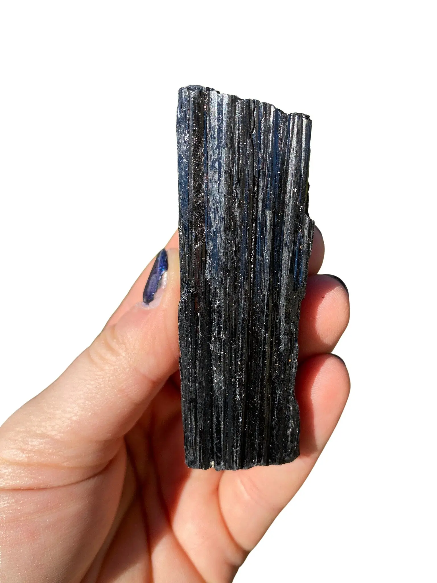 Raw Black Tourmaline Log - Rough Black Tourmaline Stone Crystal Healing