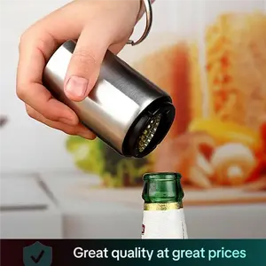 Bottle Cap Remover, Counts Modern Portable Stainless Steel Bottle Opener, Manual Beer Bottle Opener, Multifunctional Manual Jar Can Opener for Home Kitchen Camping Travel, Beverage Can Opener
