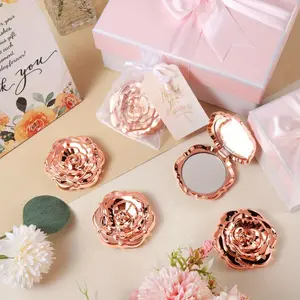 18/25 Sets Multi-Item Party Favor Pack Roses Compact Mirror Halloween Party Favors Rose Mirror Thank You Tags Tulle Bags Bride Wedding Shower Gifts Guest Signs