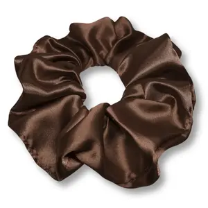 Brown Silk Scrunchie