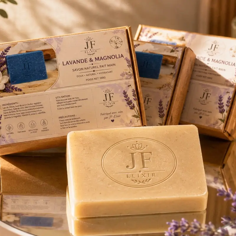 JF-Elixir Lavender & Magnolia Handmade Natural Bar Soap, 100g