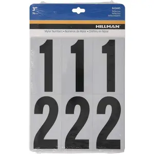 843445 Rective Adhesive Mailbox Number Pack, 3", Black and White