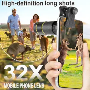 New 32x Telephoto Phone Lens, Includes Case and Clip, Compatible with Most Smartphones, Ideal for Concerts, Sports, Photography Enthusiasts, Accessories