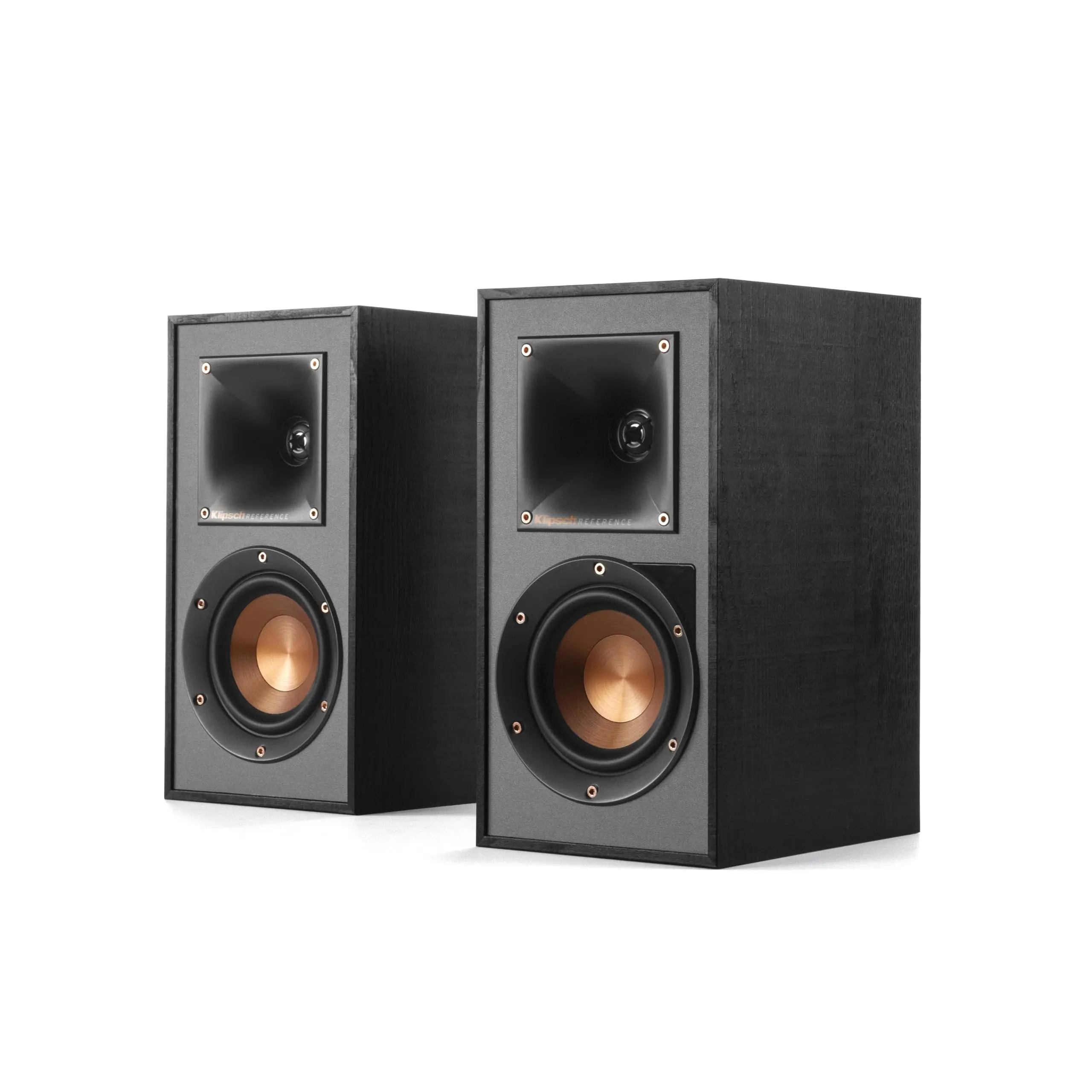Klipsch R-41M Compact Bookshelf Home Speakers - Compact Form, Powerful Audio, Detailed Sound, Modern & Stylish Design - Set of 2, Black for Audiophiles, Home Audio Setup, Stylish Addition
