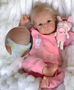 Lifelike Reborn Baby Dolls Girl Full Body Vinyl 18 Inch Realistic Newborn Baby Dolls Girl, Real Life Baby Dolls with Rooted Hair Real Baby Reborn Gift with Accessories for 3+ Years Old Kids