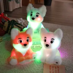 Glow in the Dark Fox Plush Toy- Soft Stuffed Animal, Huggable Stuffed Animal, Cute Night Light for Kids Bedroom Decor and Cozy Gift, Orange, Blue, White Colors, Perfect for Christmas or Valentine's Day Gift, Gift