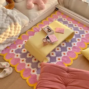 Pink Cherry Blossom 3D Art Rug for Living Room and Bedroom Tufted Elegant Floral Design, Floral Motif, Indoor Use