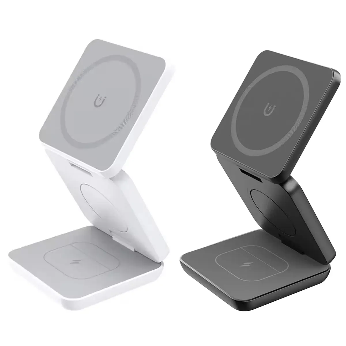 3-in-1 Magnetic Mag-Safe Fast Charging Stand, ABS+PC Multifunctional Folding Charging Station for iPhone 16/15 Series, 5W Wireless Hub for Smart Watches, Earbuds 3/2/Pro, Smartphone