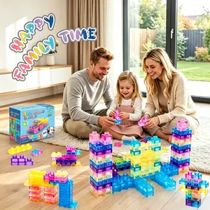 40 Pcs Jelly Blocks Set, Soft Squishy Stacking Toys, Sensory Touch Playset, Early Stem Building Blocks for Kids Aged 3+, Creative Building Blocks