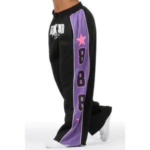 Airelle Black/Purple Baggy Track Pant