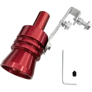 Exhaust Whistle, Aluminum Alloy Sound Whistle Exhaust Muffler Sound Booster, Car Roar Maker Tail Pipe Whistle, Car Blow off Valve Tip Simulator Whistler (Red, XL)
