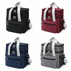 13.8L Double Layer Insulated Lunch Bag, Leakproof Waterproof Thermal Cooler with Aluminum Foil, Reusable Tote for Work, School, Travel & Picnic tiktokshopspringglowup