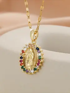 1 Piece Elegant Classic Retro Stylish Luxurious Lady's Full Star Colorful Random Color Virgin Mary Lace Necklace Halloween and Thanksgiving Gift Fashion Jewelry Party