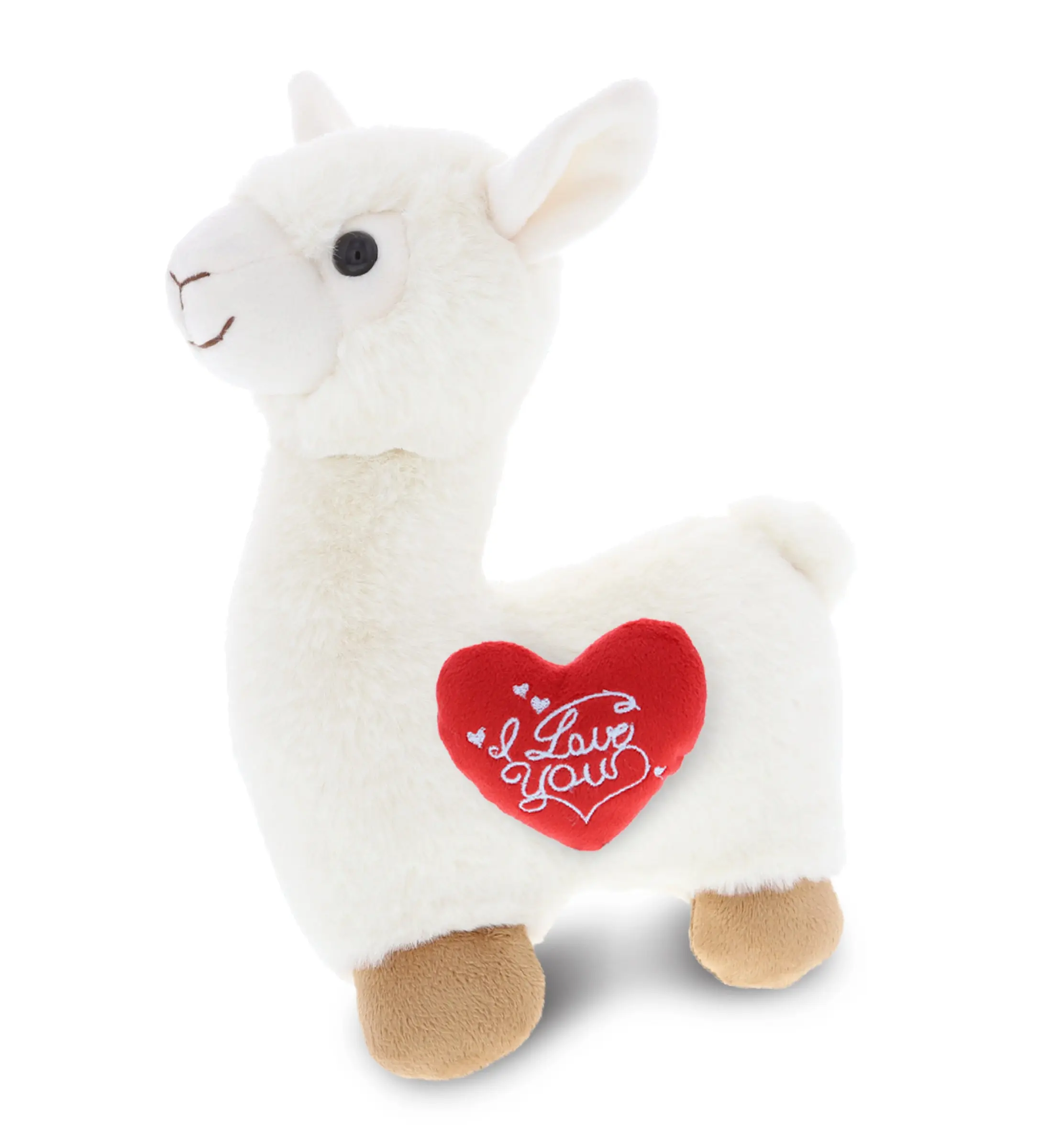 DOLLIBU Embroidered White Polyester Llama Stuffed Toy - Super-Soft Plush with Red "I Love You" Heart, Adults' Bedroom & Apartment Accessories, Bedroom Accessories, Adults Bedroom Accessories
