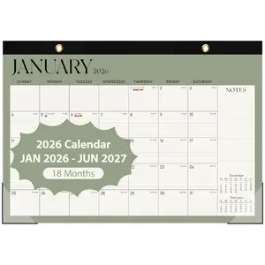 Large 17"x12" 2026-2027 Desk & Wall Calendar - Monthly Planner (Jan 2026-Jun 2027) Office Organizer with FSC Paper, Hanging Holes for Date Tracking, Ideal for Teachers, Office Supplies, Personalized Gift summervibes