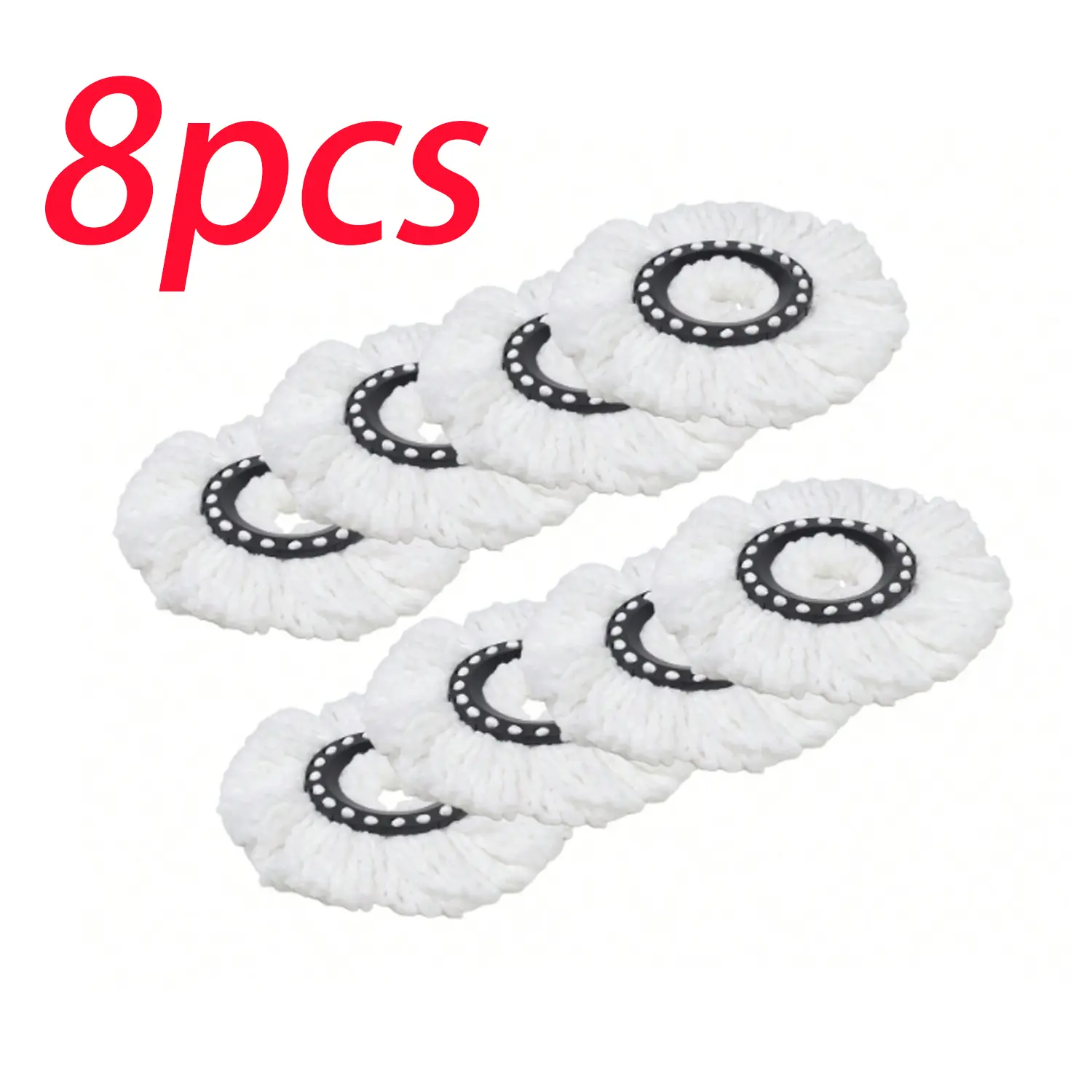 8 Pack Mop Replacement Heads for 360 ° Spin Mop, Microfiber Spin Mop Refills, Washable, Durable, Absorbent, No Shedding, for Hard Floors, Janitorial & Home Cleaning