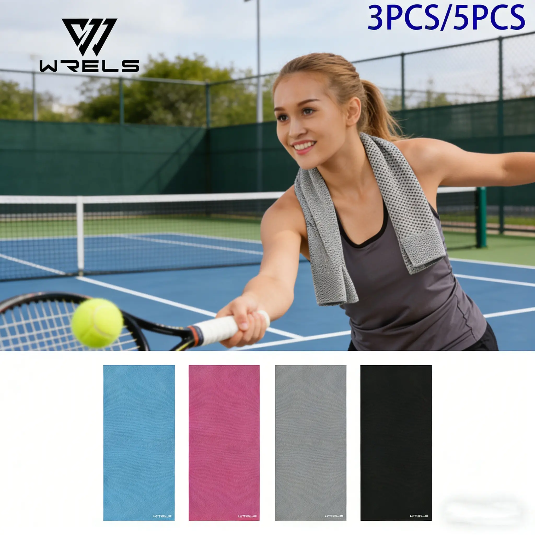 3pcs/5pcs Cooling Sweat-Wicking Quick-Dry Sports Towel, Soft Skin-Friendly Breathable Comfort, Gym Running Basketball Sports Towel