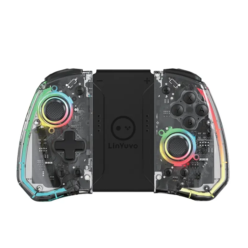 Wireless RGB LED Controller for Nintendo Switch Lite Oled Joy-Con, Dual Vibration Joystick, Compatible with Joy-Cons & Switches, Button, Game Console Accessories