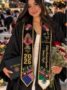 Custom Mexican Graduation Stole, Mexican Flag Graduation Sash 2026, Mexico Pattern Stole, Custom Name & School Sash Senior Graduation Gift