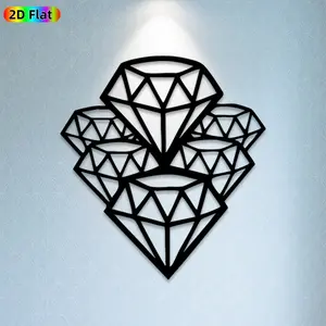 1pc Diamond Metal Wall Art, Sparkling Diamond Statue Mural, Ideal Gift for Valentine's Day, Wedding, Diamond Decor Enthusiasts, Rust-Resistant Metal Wall Decor Wall Sculptures, Perfect for Bedroom Wall & Garden Fence, Unique Romantic Home Decor