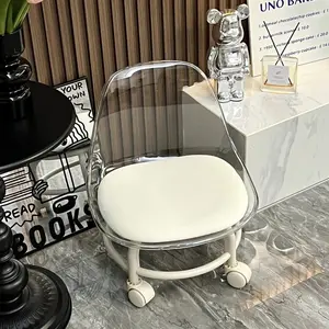 Acrylic Transparent Stool LB1997650 with 360-Degree Rotation Portable for Outdoor Fishing Shoe Changing Home Office Gift for Mother's Day Father's Day Christmas