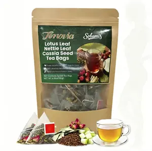 Solumis Anti-Inflammatea Herbal Tea Bags - lotus leaf cassia seed nettle caffeine-teajunkie  - Better blends  -100% natural ingredients - eco-friendly-60 bags - handcrafted quality - vegetarian friendly - additive-free beverage