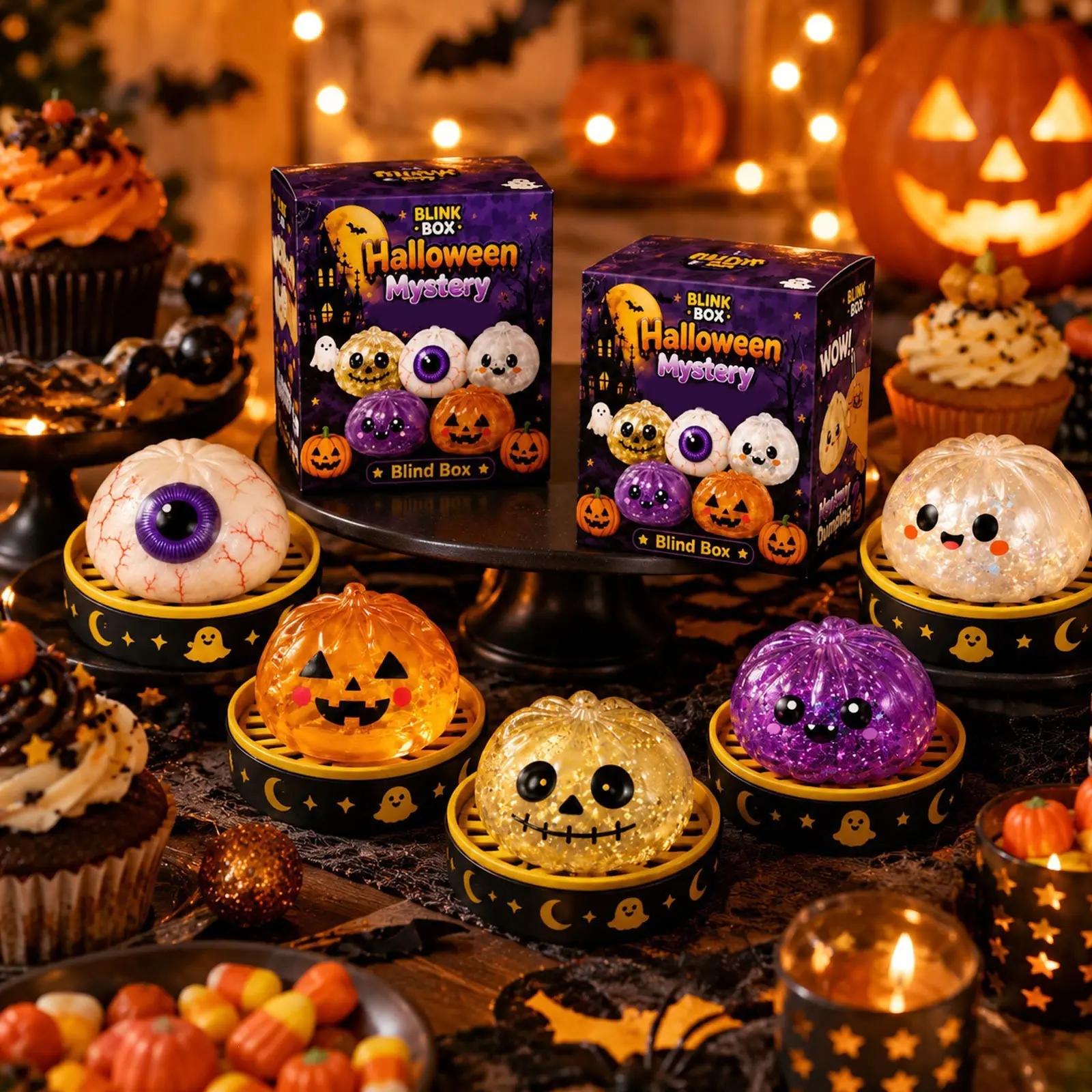 Squishy Halloween Blind Box – One Slow Rising Soft Figure, Great for Party Favors, Pinata Fillers & Holiday Gift Exchange