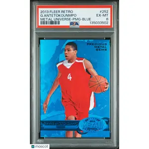 2013 Fleer Retro Giannis Antetokounmpo #252 97 Metal Universe PMG Blue PSA 6 /50