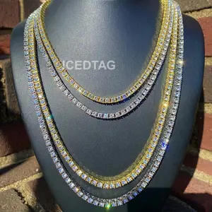 Ice Out Tennis 4MM 18” Luxury Diamond Crystal Hip Hop Fashion Necklace Chain