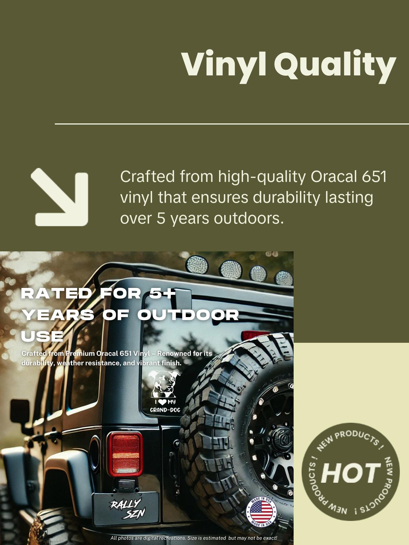 I Love My Grand Dog Pitbull – Pet Car Decal Sticker