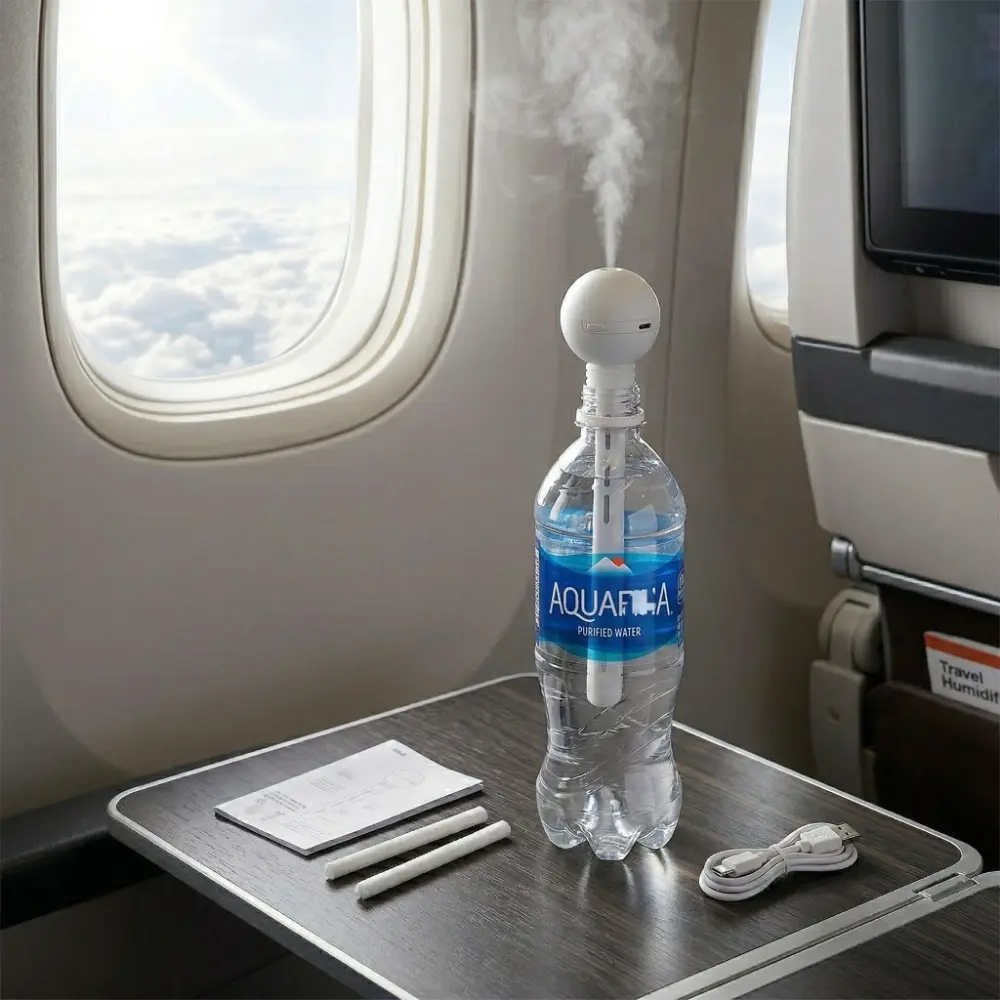 Portable Mini Mist Humidifier Stick - Rechargeable Handheld Noiseless Humidifying Wand, Leak-Proof Cordless for Water Bottles/Cups, Ideal for Travel, Home Office, Heating & Cooling Ventilation Needs, Mist Humidifiers, Noiseless Humidifier