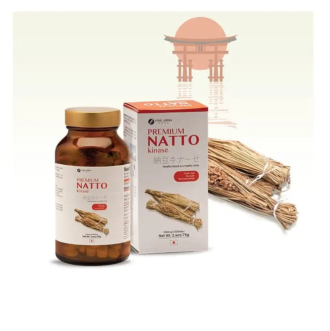 FINE JAPAN Nattokinase (300 Capsules) - Crafted Exclusively from 100% Japanese Fermented Soybeans - No Gluten or Preservatives - for Heart Wellness and Energy - 1 Pack