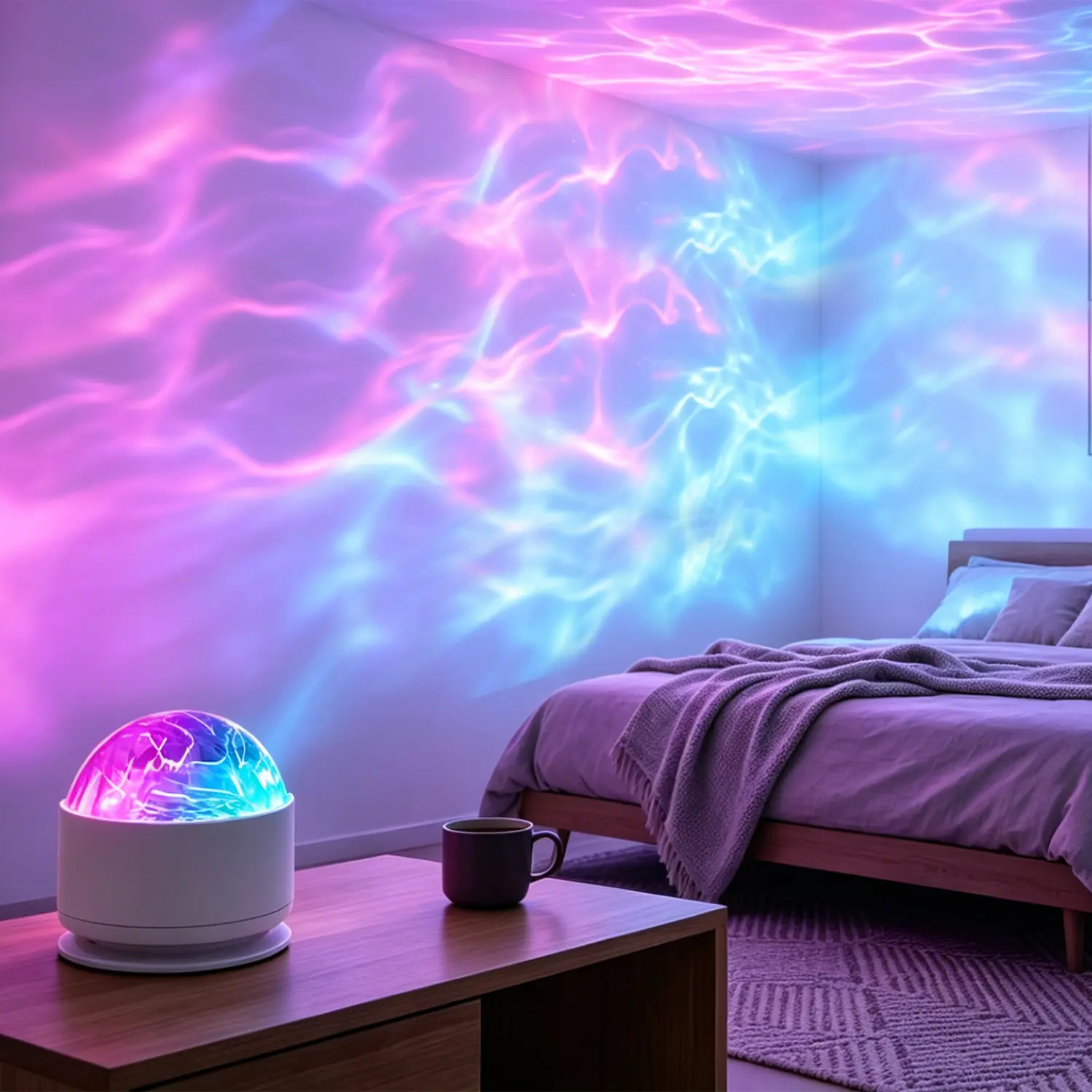 2 Scene-16 Color Star Projector Light with Music Rhythm, Ocean Wave & 3D Water Ripple Effects, Romantic Night Light for Bedroom, Party, Best Gift for Kids & Lovers tiktokshopsummersale