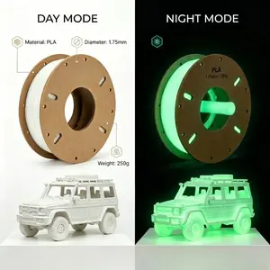 DIY Night Glow Pla Filament 1.75mm 250g, Unique Creative Design, Even Extrusion, Ideal for Maker Community, 3D Printer Material