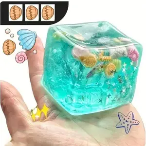 Ice Cubes Stress Balls, Ice Cubes Marine Shells Squishies Toy, Soft Slow Rise Squishy Stress Relief Sensory Toy, Squeeze Ball Hand Toys, Stretchy Fidgets Toys