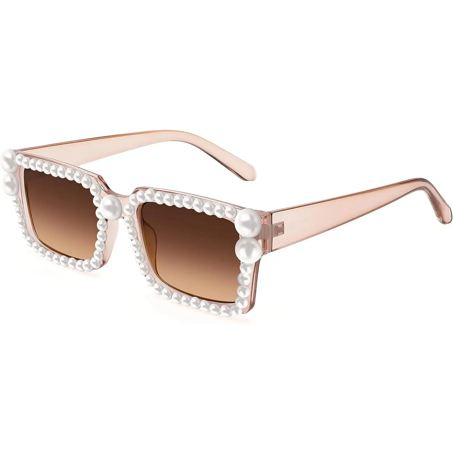 EyeconicFinds Fashion Pearl Sunglasses for Women Cute Square Sunglasses Candy Colors Party Sun Glasses B2327
