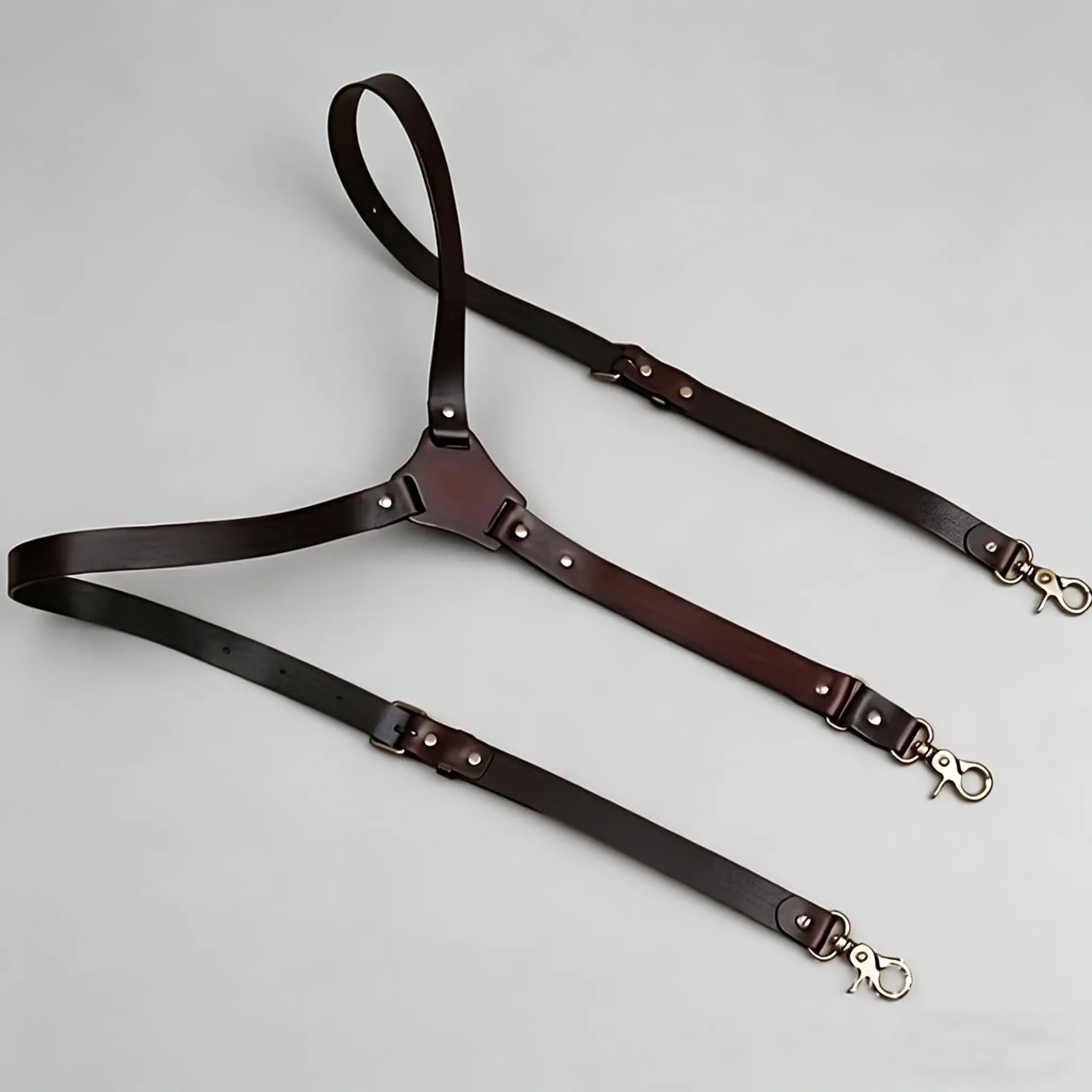Men's PU Leather 3-Button Suspenders