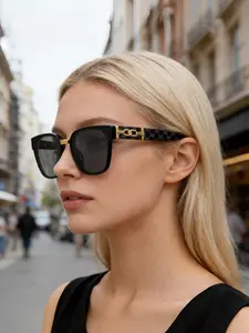 Fashion Gradient Lenses Circular Frame Sunglasses Men's And Women's Daily Wear Driving Sun Protection Sunglasses